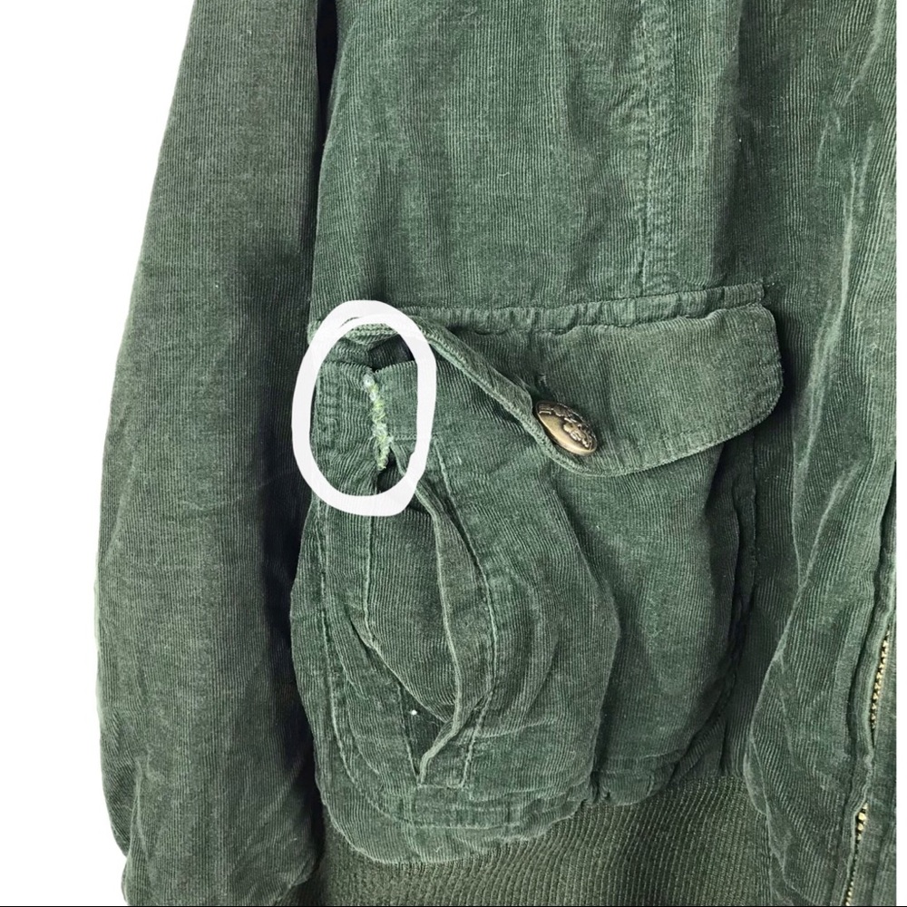 Torrid 3x jacket green bomber front zip corduroy - Picture 5 of 6